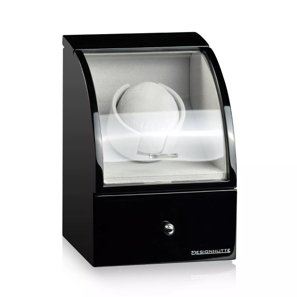 Кутия за навиване на часовници Designhütte Watch Winder Basel 1 - Black / Grey