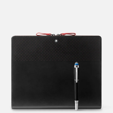 Montblanc Augmented Paper Urban Racing Spirit (123666) е иновативен дигитален органайзер, който съчетава удоволствието от писането върху истинска хартия с удобството на цифровите технологии. Коженият органайзер от естествена телешка кожа с червени акценти записва всяка написана бележка и я прехвърля в приложението Montblanc Hub чрез Bluetooth. С вградена памет за до 100 страници, включена химикалка Montblanc StarWalker и премиум изработка, това е идеалното решение за професионалисти, които искат да обединят традицията и дигиталната продуктивност.