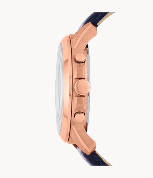 Fossil Grant Chronograph Navy Leather