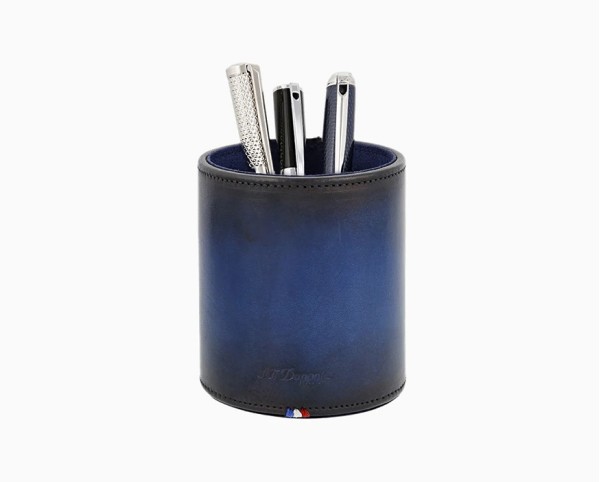 Поставка за пишещи S.T.Dupont ATELIER BLUE LEATHER PEN POT