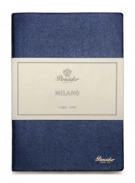 Тефтер Pineider Milano Notebook Leather Small Electric Blue
