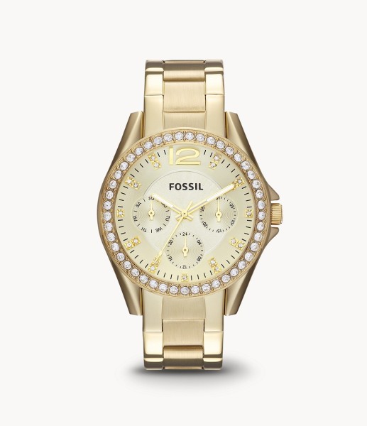 Fossil Riley Multifunction Gold-Tone Stainless 