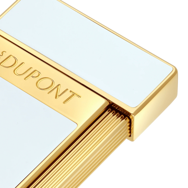 Запалка S.T.Dupont Slimmy White Laquer and Golden