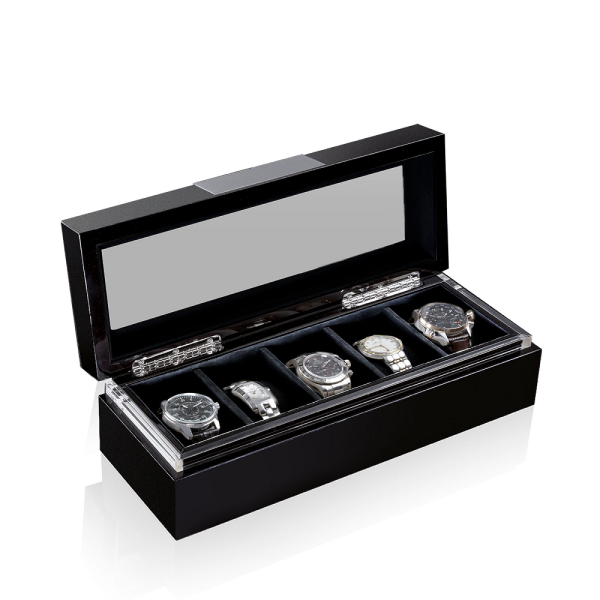 Кутия за часовници Heisse & Sohne Watch Box Executive 5 - Black/Black