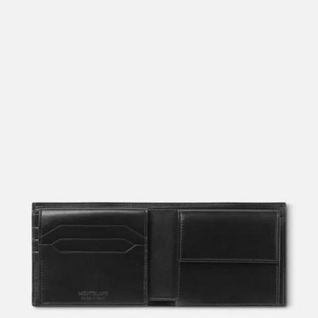 Montblanc Meisterstück Wallet 10CC with Coin Case MB198315 е луксозен кожен портфейл, произведен в Италия от гладка пълнозърнеста телешка кожа. Разполага с 10 отделения за карти, практичен джоб за монети с капаче и две отделения за банкноти. Съчетавайки емблематичния дизайн на колекцията Meisterstück с безупречна изработка и функционалност, този модел е отличен избор за ценителите на класическия стил.