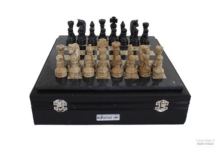 Italfama Шах BLACK AND BROWN MARBLE CHESS SET