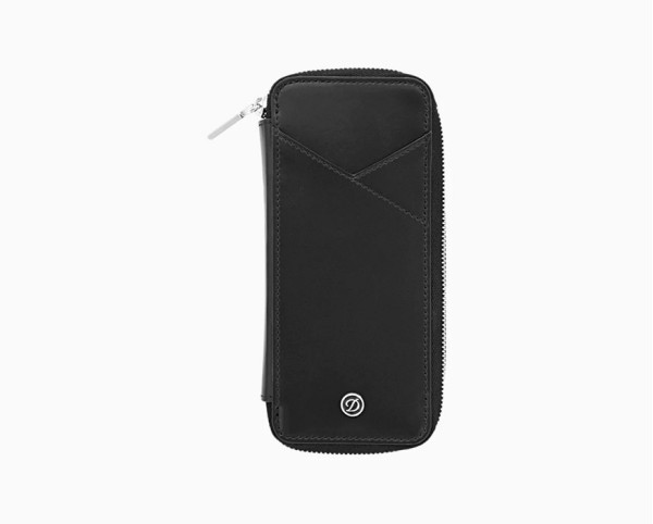 Калъф за 3 пишещи S.T.Dupont LINE D BLACK LEATHER CASE FOR 3 PENS