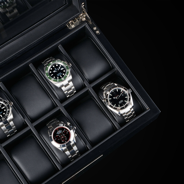 Кутия за часовници Heisse & Sohne Watch Box Monteray 10 Ash - Black Satin
