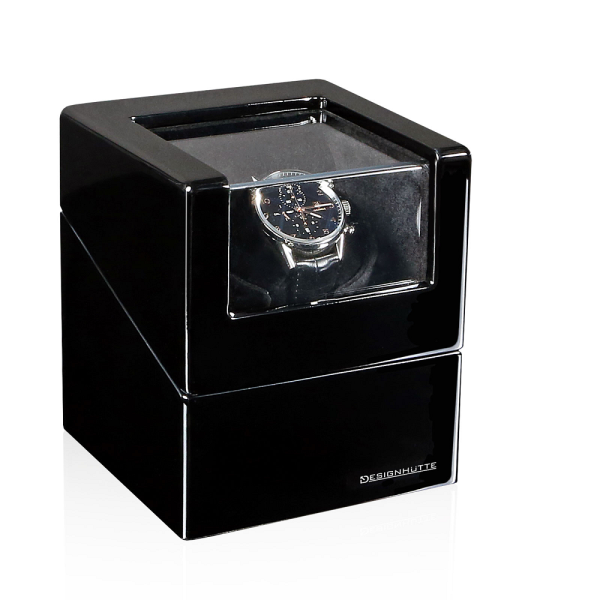 Кутия за навиване на часовници Designhütte Watch Winder San Diego 1 - Black / Black