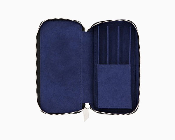 Калъф за 3 пишещи S.T.Dupont LINE D BLACK LEATHER CASE FOR 3 PENS