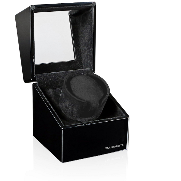 Кутия за навиване на часовници Designhütte Watch Winder San Diego 1 - Black / Black