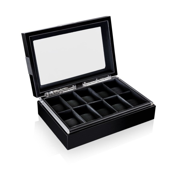 Кутия за часовници Heisse & Söhne Watch Box Executive 10 - Black/Black