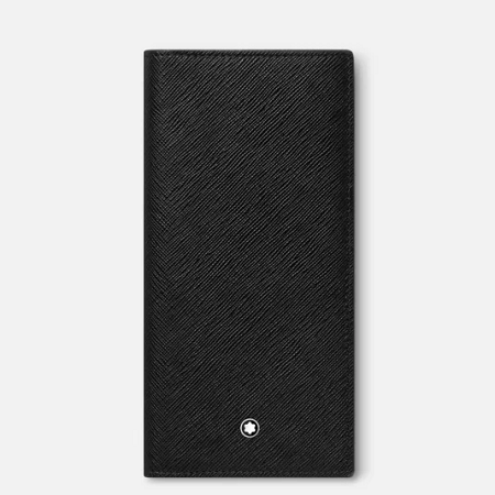 Montblanc Sartorial Long Wallet 15cc MB130320 е луксозен дълъг портфейл, изработен в Италия от пълнозърнеста телешка кожа със Saffiano релеф. Разполага с 15 отделения за карти, отделение за банкноти и голям вътрешен джоб, които осигуряват отлична организация на най-важните вещи. Благодарение на елегантния си силует, класическия черен цвят и безупречната изработка, този модел е идеален избор за хора, които ценят функционалността и изискания стил.