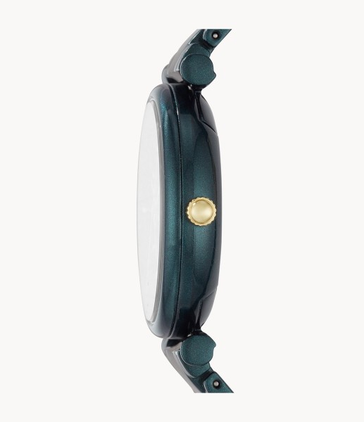 Fossil Carlie Three-Hand Teal Green Stainless Steel 