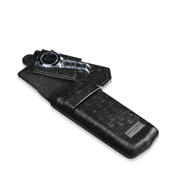 Калъф за часовник Heisse & Söhne Watch Case Mondo Ostrich - Black