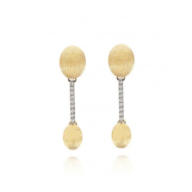Nanis Обеци - "Dancing Élite" gold boules and diamonds bars elegant drop earrings