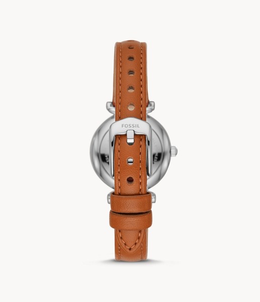 Fossil Carlie Mini Three-Hand Tan Leather