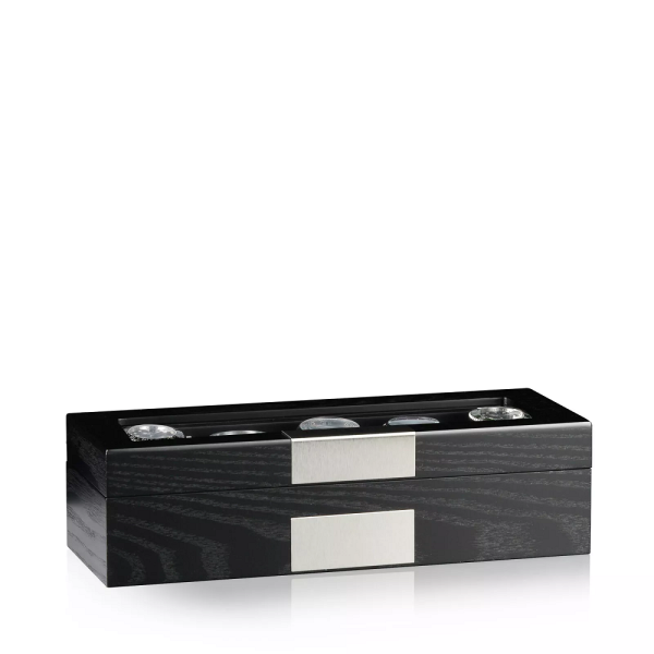 Кутия за часовници Heisse & Söhne Watch Box Monteray 5 Ash - Black Satin
