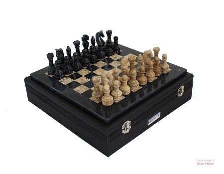 Italfama Шах BLACK AND BROWN MARBLE CHESS SET