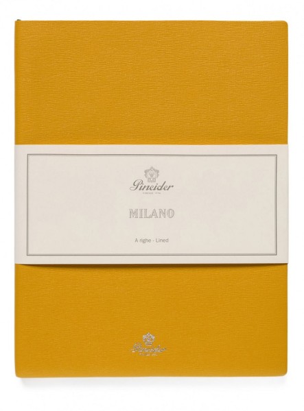 Тефтер Pineider Milano Notebook Leather Large Yellow