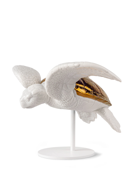 Порцеланова фигура Lladró - Sea Turtle I (white - copper) Sculpture