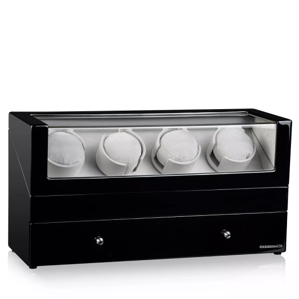Кутия за навиване на часовници Designhütte Watch Winder San Diego 4 - Black / Grey