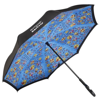 Чадър Goebel Upside-Down Umbrella "Always happy" Emoji® by BRITTO®