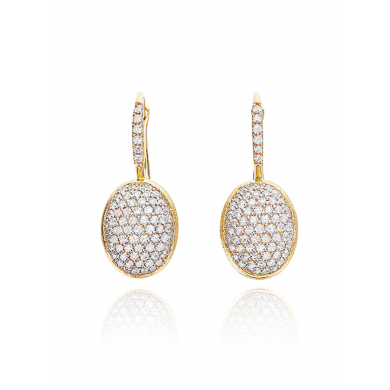Nanis Обеци - "Ciliegine" gold and diamonds ball drop earrings (medium)