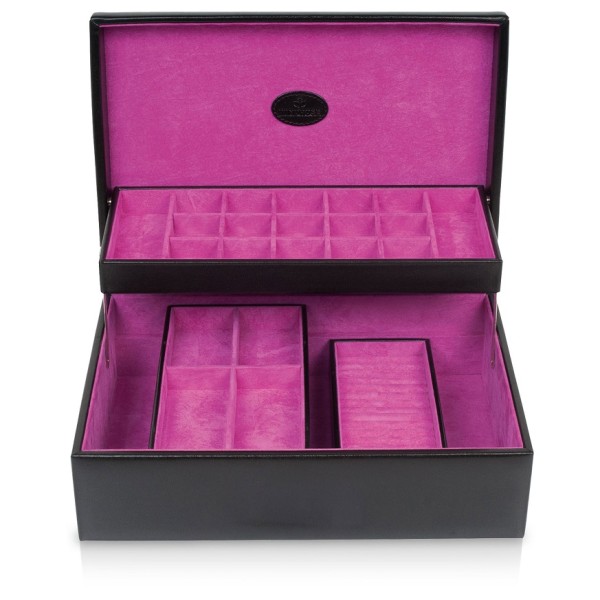 Кутия за бижута Windrose Charms and Ring Box Merino Moda - Black L
