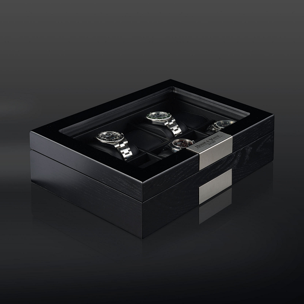 Кутия за часовници Heisse & Sohne Watch Box Monteray 10 Ash - Black Satin
