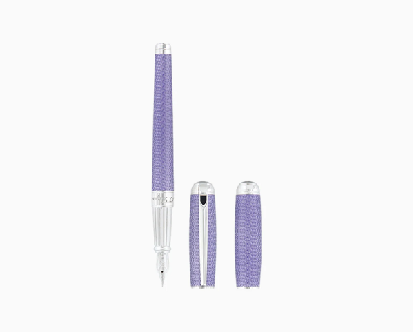 Писалка S.T.Dupont LINE D LARGE LILAC AND PALLADIUM LACQUERED FIREHEAD GUILLOCHE
