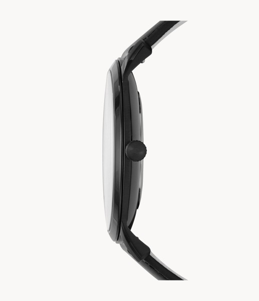Fossil The Minimalist Two-Hand Black Leather