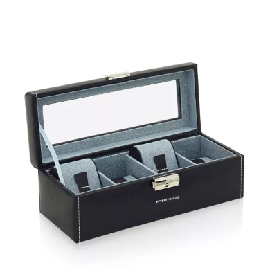 Кутия за часовници Friedrich23 Watch Case Bond for 4 Watches with Window - Black