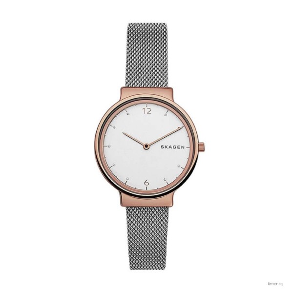 Skagen Ancher White Dial Stainless Steel Mesh