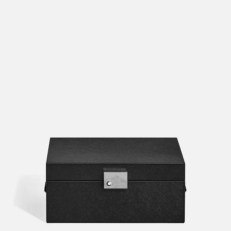 Кутия за часовници Montblanc Watches Collector Box in Black Leather