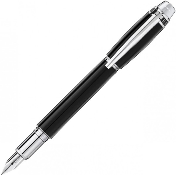 Montblanc StarWalker Urban Spirit Fountain Pen (115344) е модерна луксозна писалка, създадена за професионалисти с динамичен начин на живот. Корпусът от черна благородна смола е комбиниран с ергономична дръжка от неръждаема стомана и платинено покрити детайли, които подчертават минималистичния ѝ характер. Ръчно изработеното 14K (Au 585) златно перо с рутениево покритие, размер M, осигурява изключително плавно и прецизно писане, а емблематичната плаваща емблема Montblanc превръща модела в лесно разпознаваема икона на съвременния дизайн. Моделът 115344 е идеален избор за хора, които ценят функционалността, елегантността и легендарното качество на Montblanc.