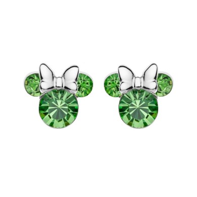 Обеци Disney Mickey Mouse Peridot Green Crystal Stone