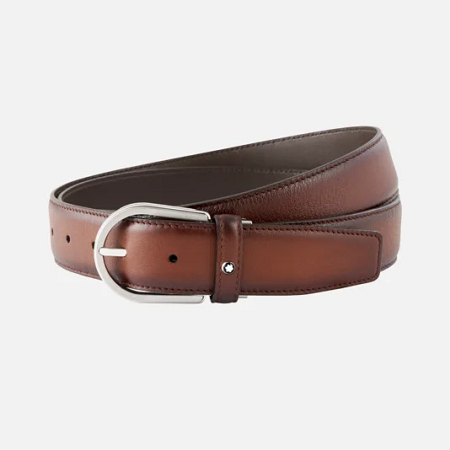 Колан Montblanc Horseshoe buckle brown 35 mm leather belt