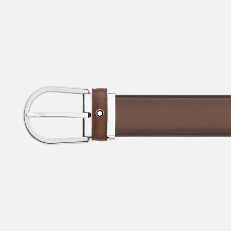 Колан Montblanc Horseshoe buckle brown 35 mm leather belt