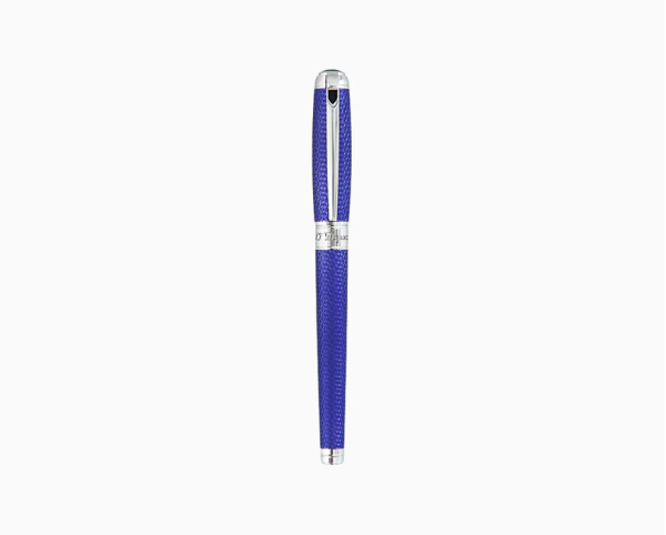 Писалка S.T.Dupont LINE D LARGE OCEAN BLUE AND PALLADIUM LACQUERED FIREHEAD GUILLOCHE