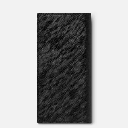 Montblanc Sartorial Long Wallet 15cc MB130320 е луксозен дълъг портфейл, изработен в Италия от пълнозърнеста телешка кожа със Saffiano релеф. Разполага с 15 отделения за карти, отделение за банкноти и голям вътрешен джоб, които осигуряват отлична организация на най-важните вещи. Благодарение на елегантния си силует, класическия черен цвят и безупречната изработка, този модел е идеален избор за хора, които ценят функционалността и изискания стил.