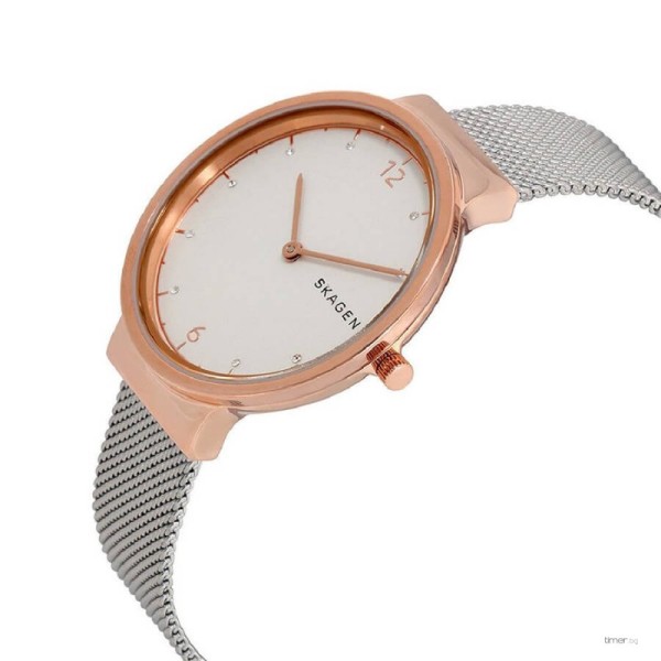 Skagen Ancher White Dial Stainless Steel Mesh