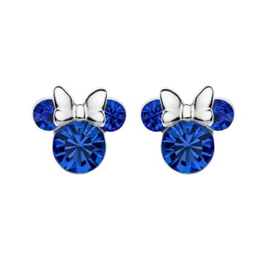 Обеци Disney Mickey Mouse Sapphire Crystal Stone