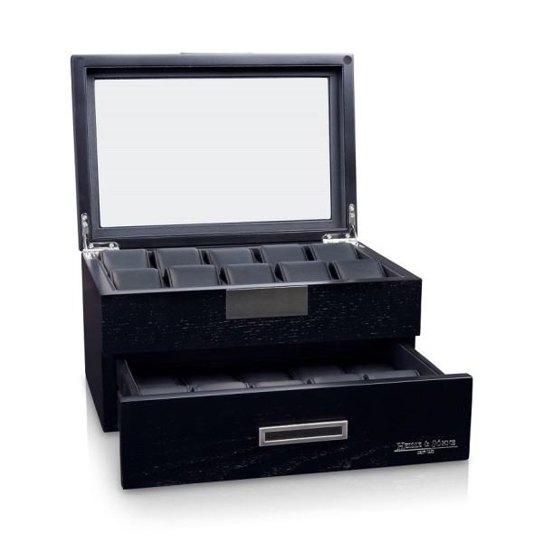 Кутия за часовници Heisse & Söhne Watch Box Monteray 20 Ash - Black Silk
