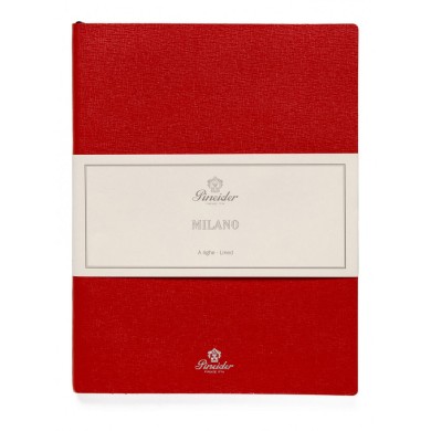 Тефтер Pineider Milano Notebook Leather Large Red