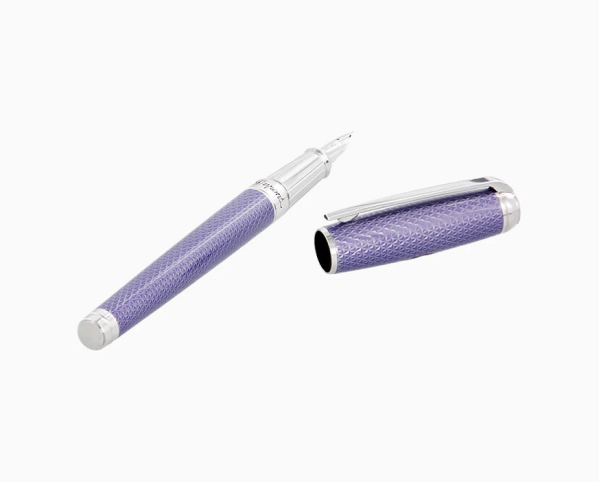 Писалка S.T.Dupont LINE D LARGE LILAC AND PALLADIUM LACQUERED FIREHEAD GUILLOCHE