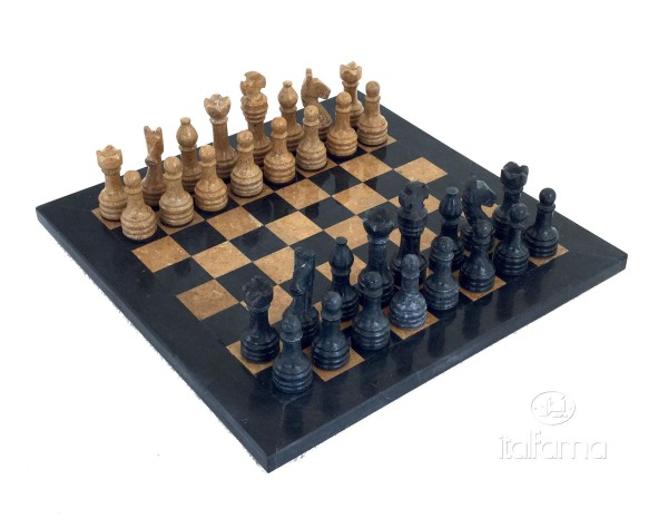 Italfama Шах BLACK AND BROWN MARBLE CHESS SET