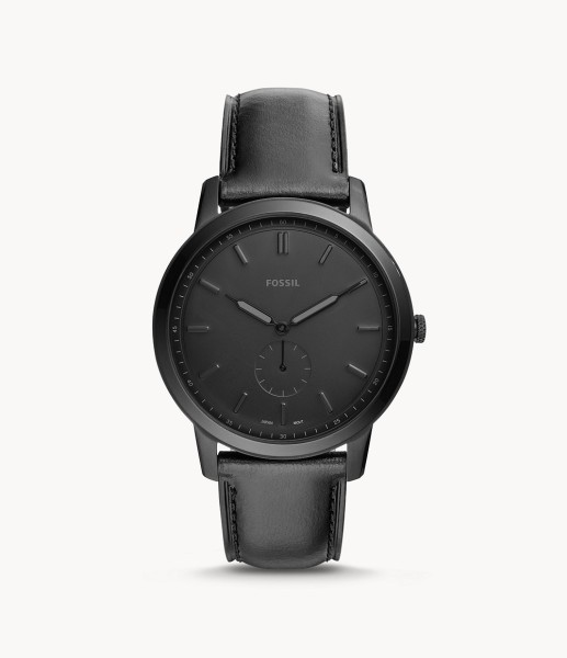 Fossil The Minimalist Two-Hand Black Leather
