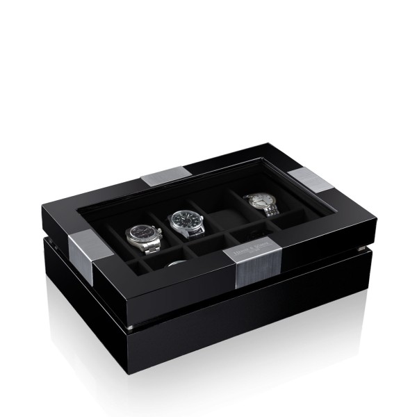 Кутия за часовници Heisse & Söhne Watch Box Executive 10 - Black/Black