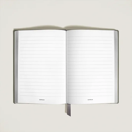 Тефтер Montblanc Notebook small, 4810 Medium Grey Leather, Grey, Lined Pages